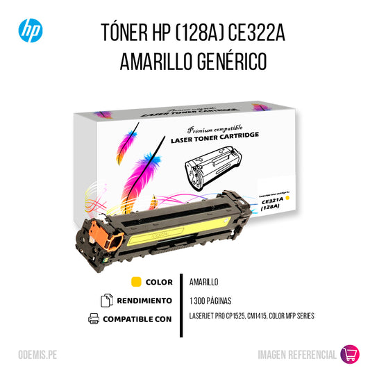 Toner HP 128A Yellow CE322A 1.3K Pág. CM1410 Compatible