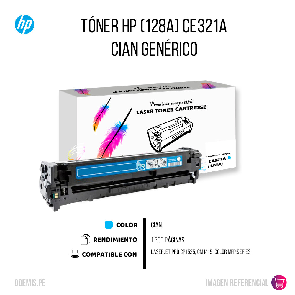 Toner HP 128A Cyan CE321A 1.3K Pág. CM1410 Compatible