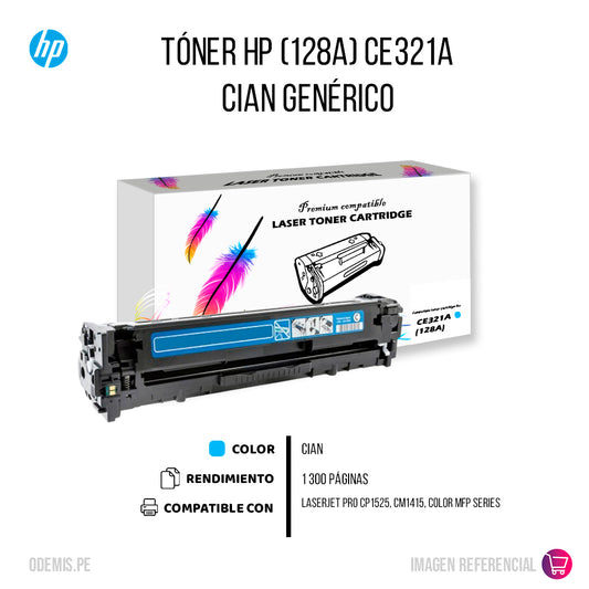 Toner HP 128A Cyan CE321A 1.3K Pág. CM1410 Compatible