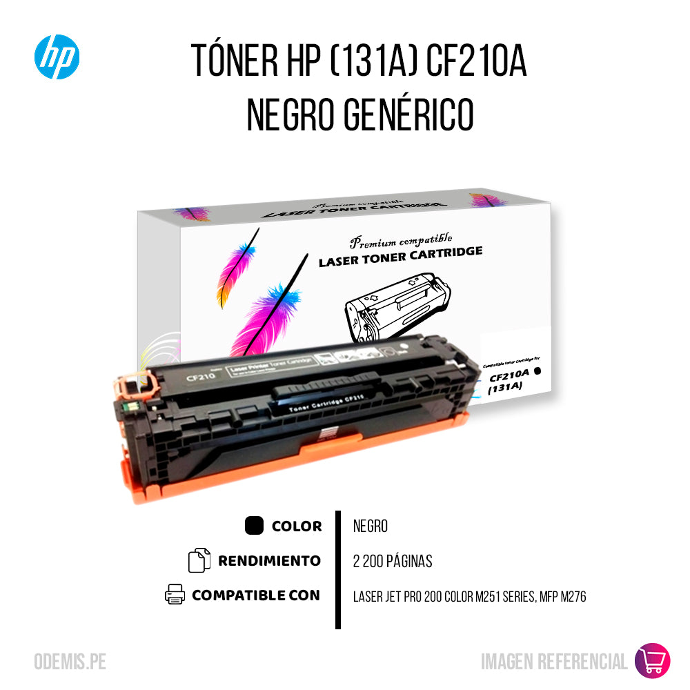 Toner HP 131A Black CF210A 1.6K Pág. M251 Compatible