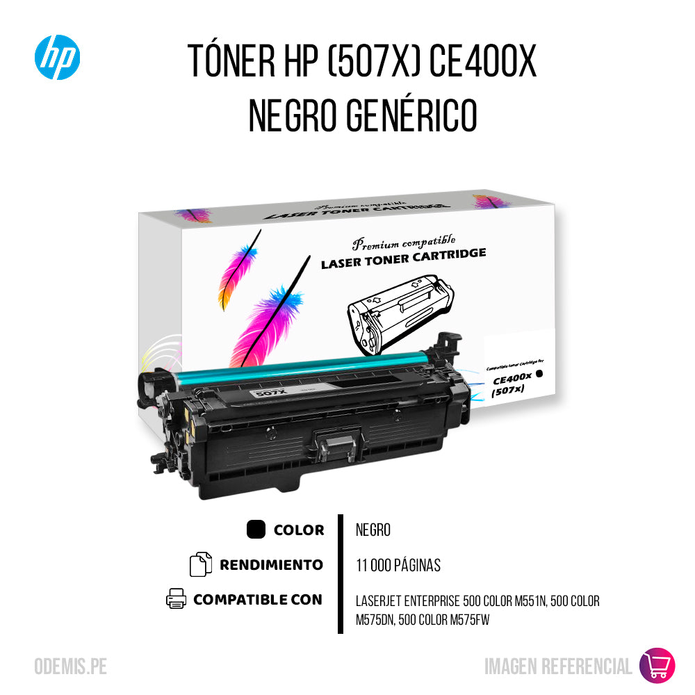 Toner HP 507X Black CE400X 11K Pág. M551N Compatible