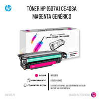 Toner HP 507A Magenta CE403A 6K Pág. M551N Compatible