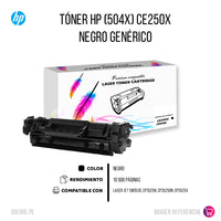 Toner HP 504X Black CE250X 10.5K Pág. CM3530 Compatible