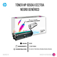 Toner HP 650A Black CE270A 13,500 Pág. M750n Compatible