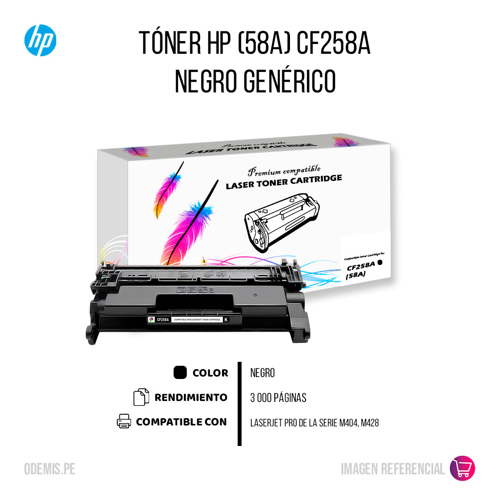 Toner HP 58A Black CF258A 3k Pág. M428fdw Chip Compatible