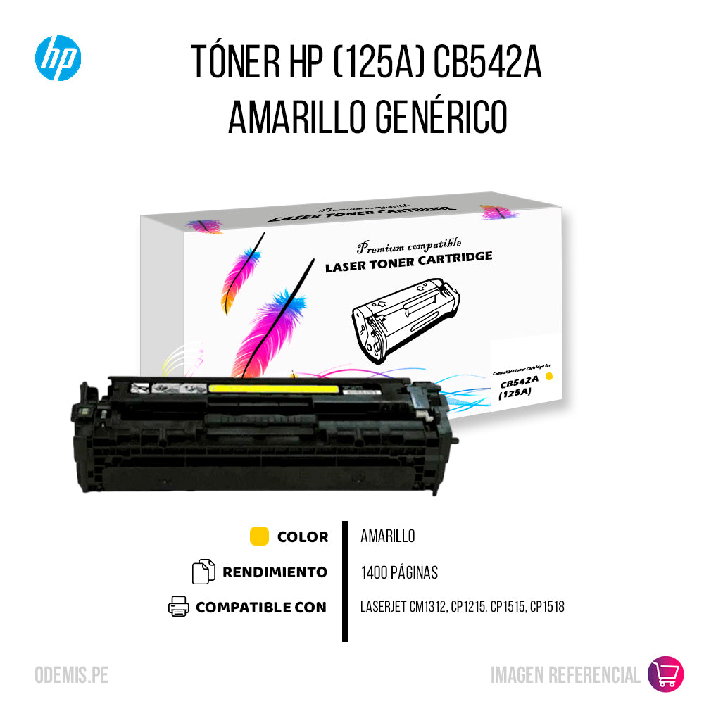 Toner HP 125A Yellow CB542A 1.400 Pág. CP1210 Compatible