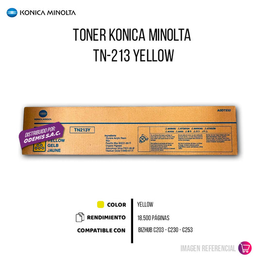 Toner Konica Minolta TN-213Y Yellow 18,500 Pág. C200 Original