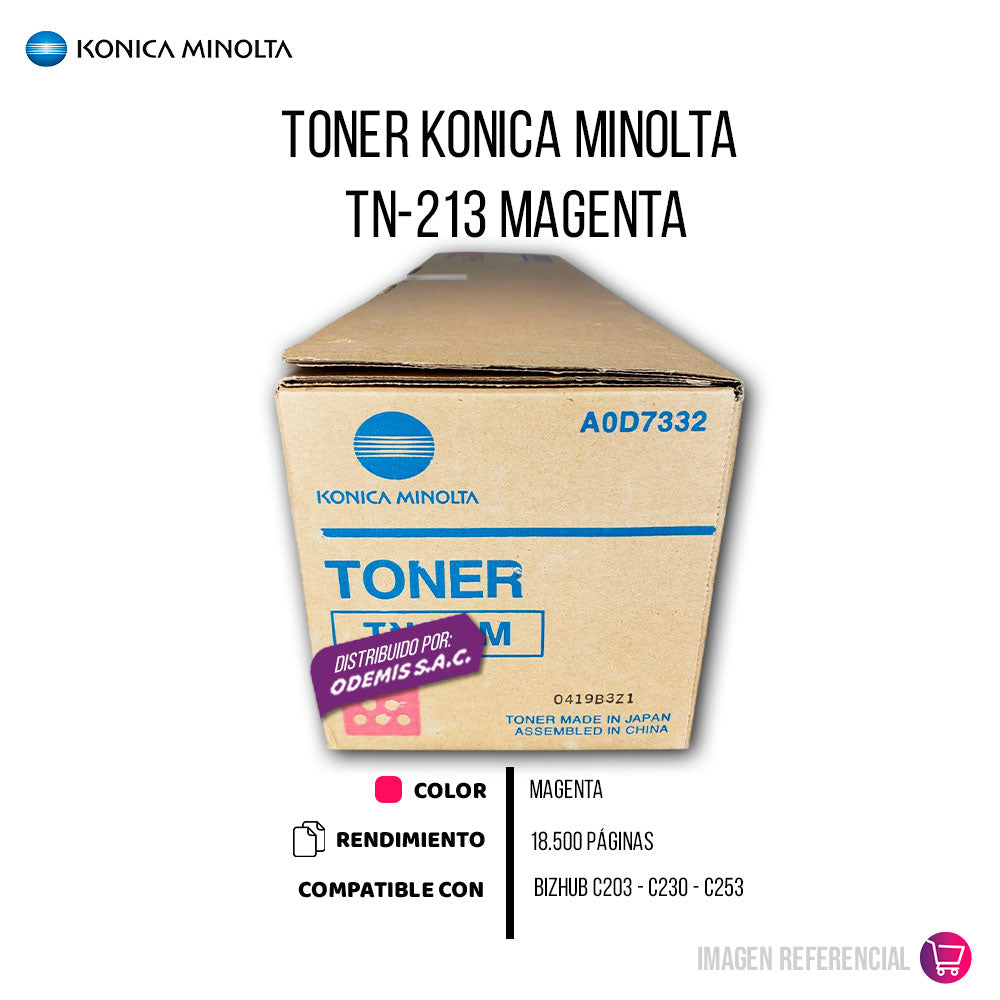 Toner Konica Minolta TN-213M Magenta 18,500 Pág. C200 Original