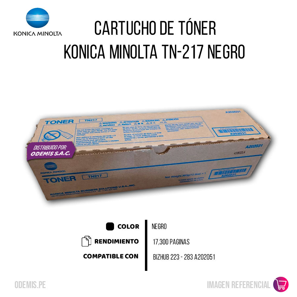 Toner Konica Minolta TN-217 Black 17,500 Pág. 223 Original