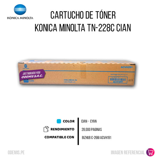 Toner Konica Minolta TN-228C Cyan 28K Pág. C226i Original