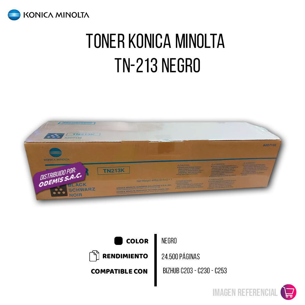 Toner Konica Minolta TN-213K Black 24,500 Pág. C203 Original