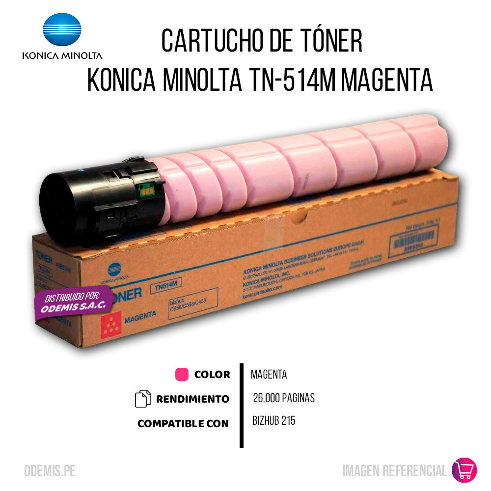 Toner Konica Minolta TN-514M Magenta 26K Pág. BH C458 Original