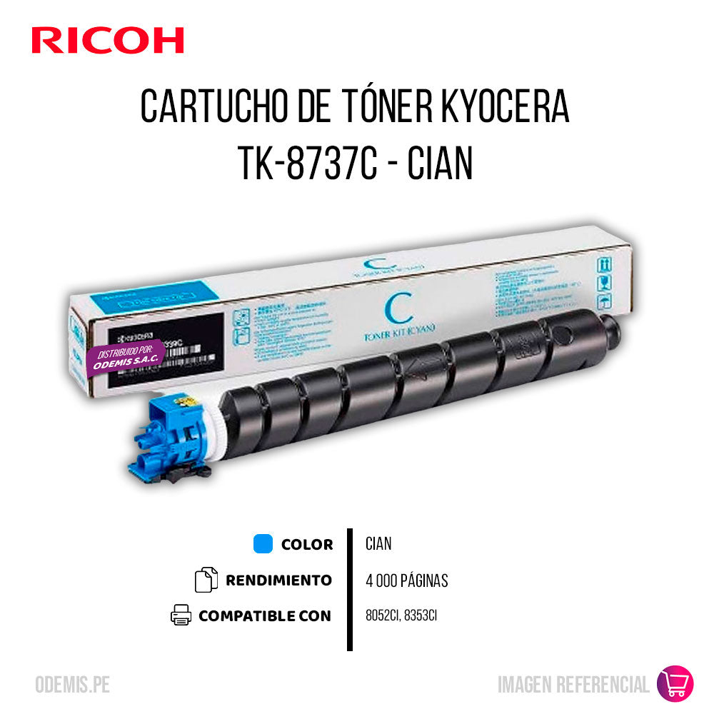 Toner Kyocera TK-8737C Cian Original