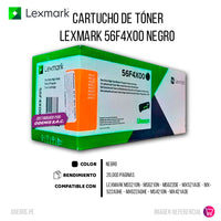 Toner Lexmark 56F4X00 Negro 20K Pág. MS321 Original