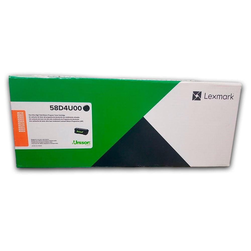 Toner Lexmark 58D4U00 Negro 55K Pág. ms725 Original