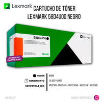 Toner Lexmark 58D4U00 Negro 55K Pág. ms725 Original