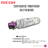 Toner Ricoh 841718 Negro 7.5K Pág. MP161, 1515MF Original