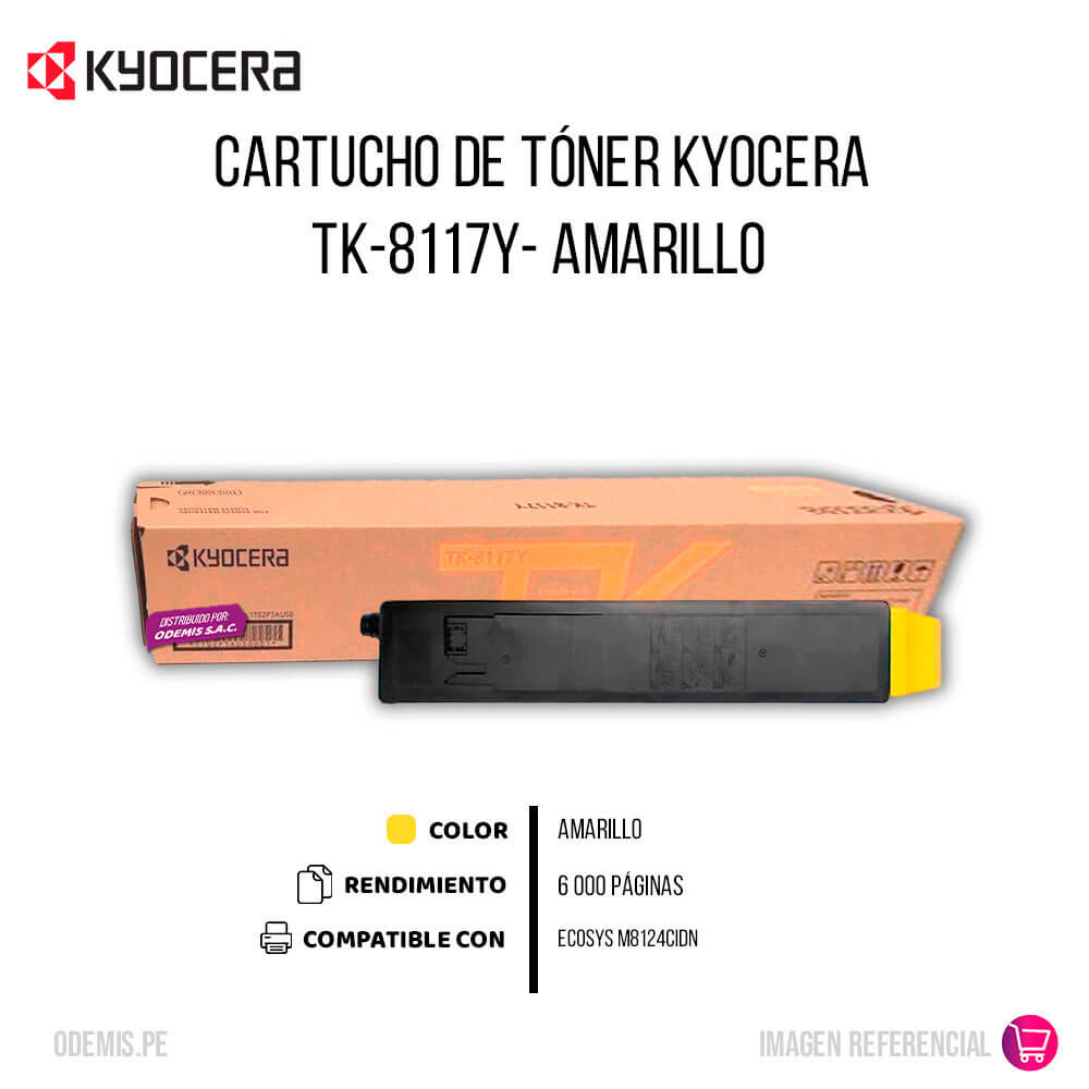 Tóner Kyocera TK-8117Y Yellow 6K Pág. M8124Cidn Original