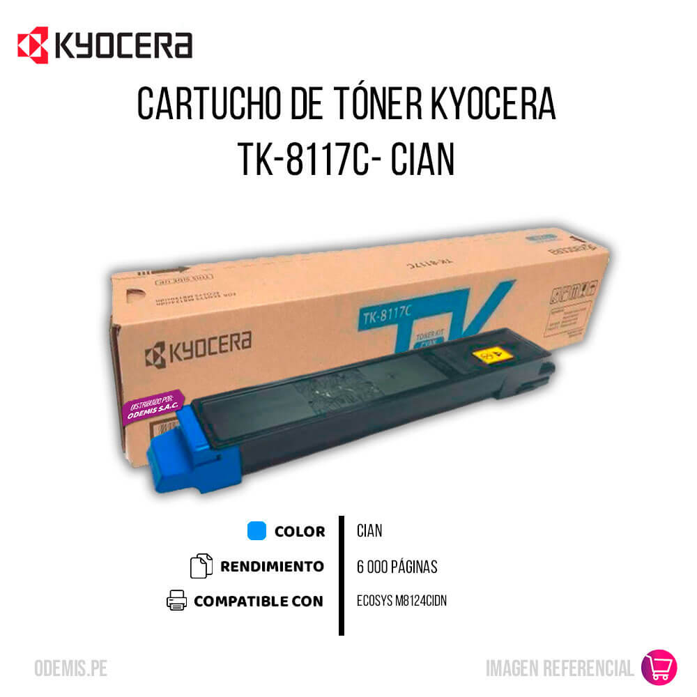 Toner Kyocera TK-8117C Cian 6K Pág. M8124Cidn Original