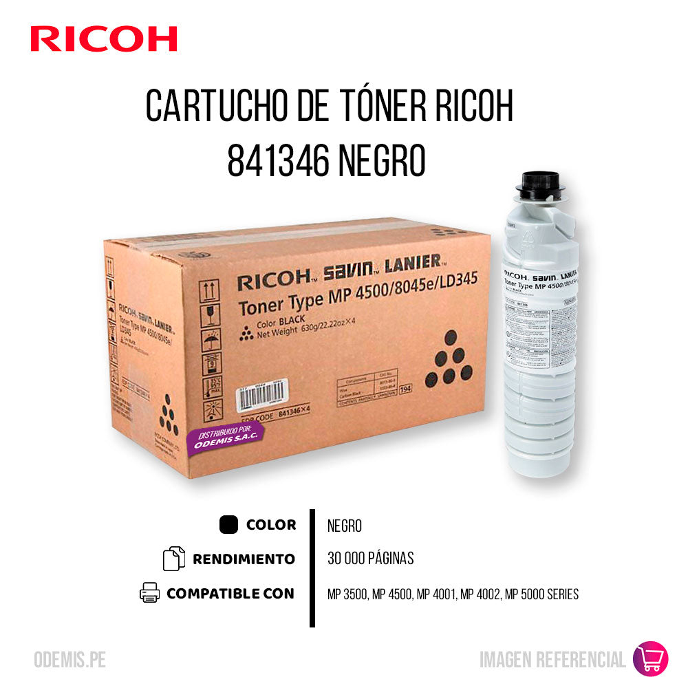 Toner Ricoh 841346 Negro MP 4500 Original