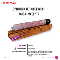 Toner Ricoh 841851 Magenta 22.5K Pág. MP C4503 Original