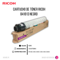 Toner Ricoh 841813 Negro 29.5K Pág. MP C3003 Original