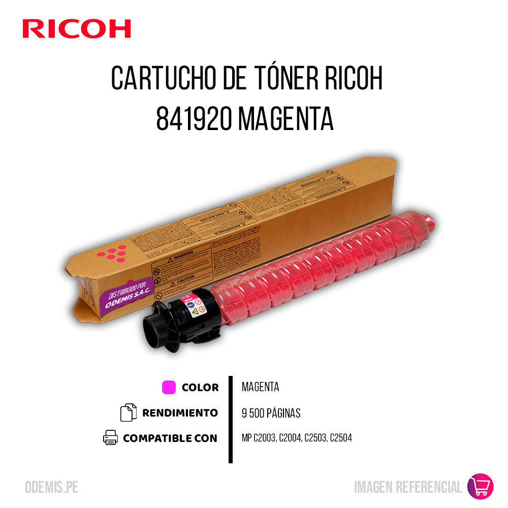 Toner Ricoh 841920 Magenta 9.5K Pág. MP C2003 Original