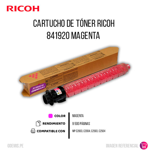 Toner Ricoh 841920 Magenta 9.5K Pág. MP C2003 Original