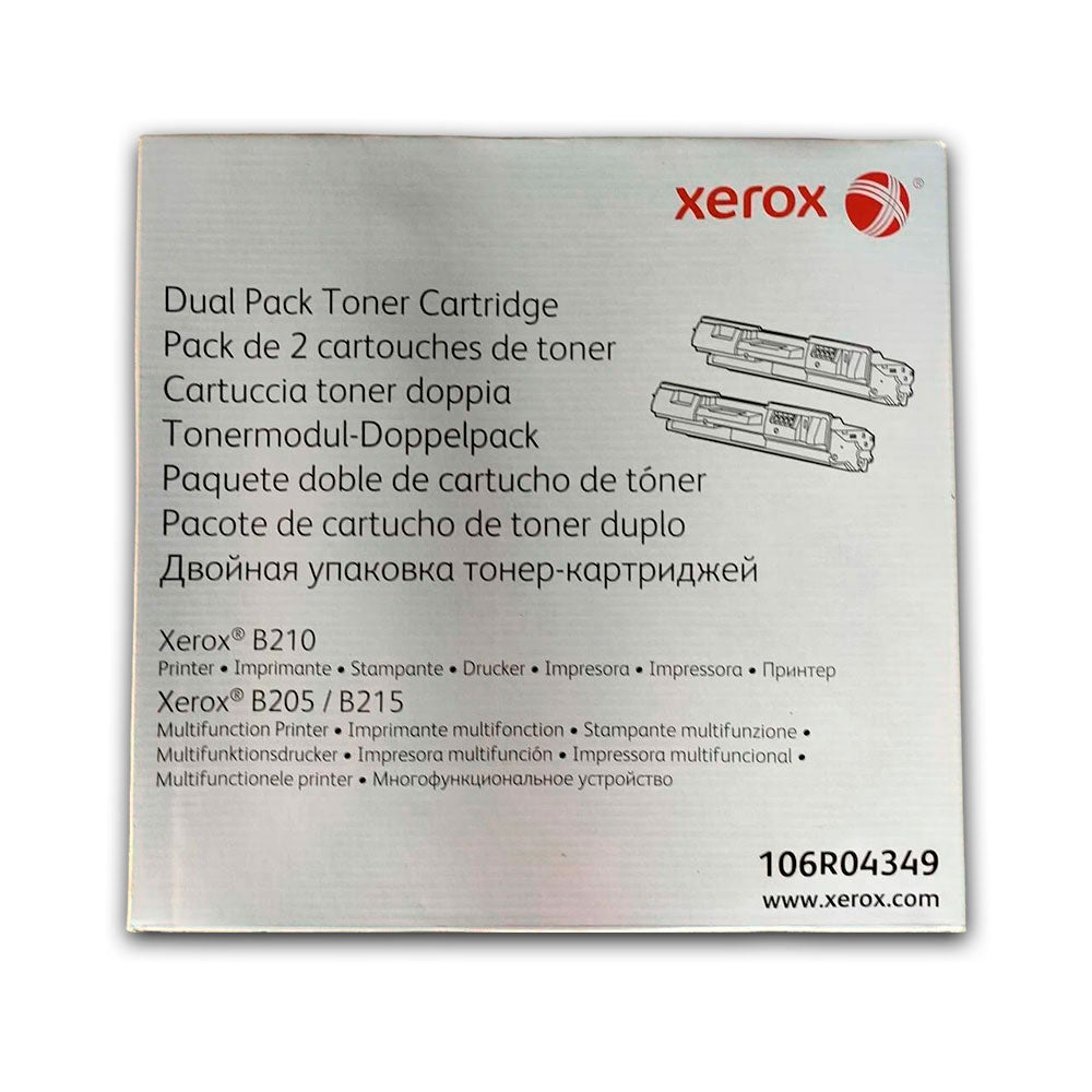 Dual Pack Toner Xerox 106R04349 Negro 6K Pág. B210 Original