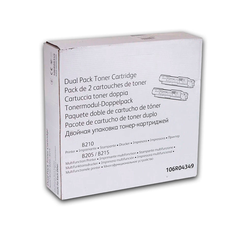 Dual Pack Toner Xerox 106R04349 Negro 6K Pág. B210 Original
