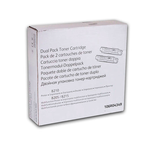 Dual Pack Toner Xerox 106R04349 Negro 6K Pág. B210 Original