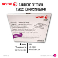 Dual Pack Toner Xerox 106R04349 Negro 6K Pág. B210 Original