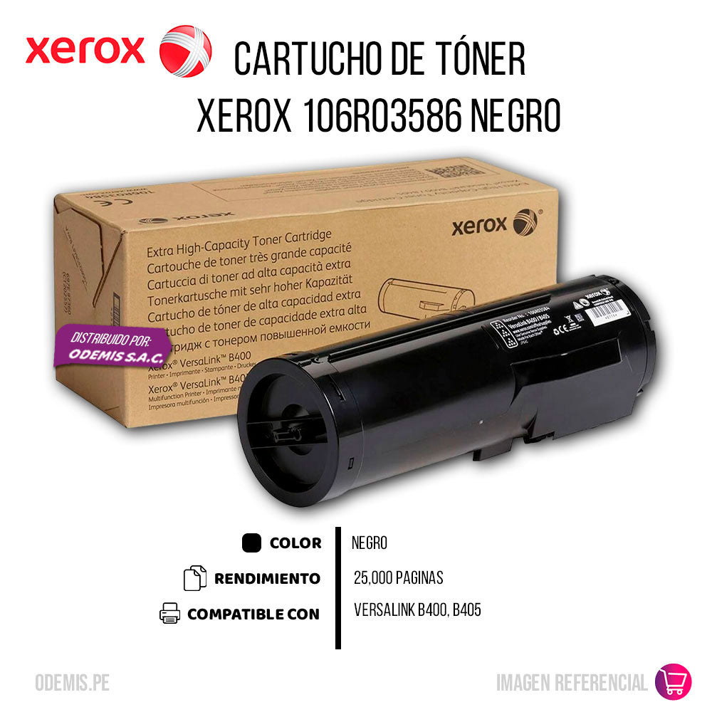 Toner Xerox 106R03586 Negro 25K Pág. B405 Original