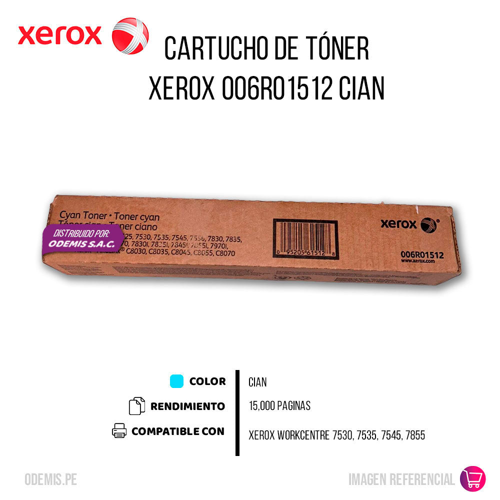 Toner Xerox 006R01512 Cian 15K Pág. WC 7525, 7835 Original