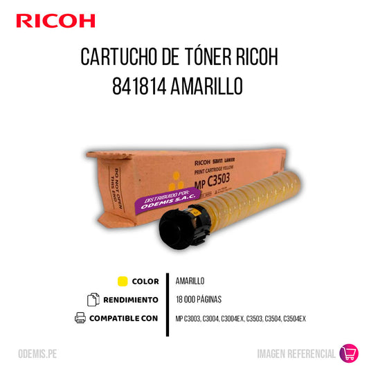 Toner Ricoh 841814 Yellow 18K Pág. MP C3003, C3503 Original