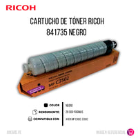 Toner Ricoh 841735 Negro 28K Pág. MP C3002 C3502 Original