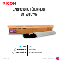 Toner Ricoh 841281 Cian 5.5K Pág. MP MPC2050, C2550 Original