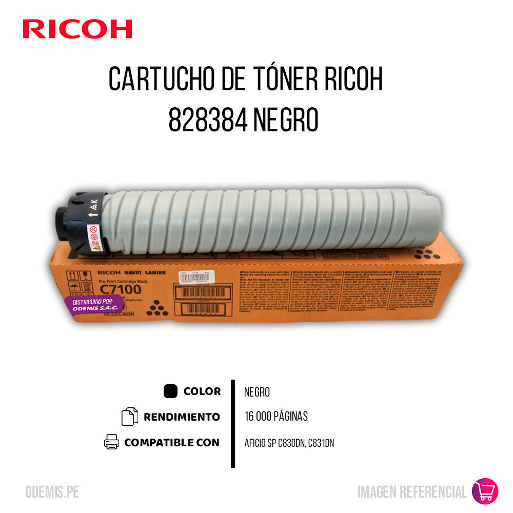 Toner Ricoh 828384 Negro 78K Pág. Pro C7110, C7100 Original