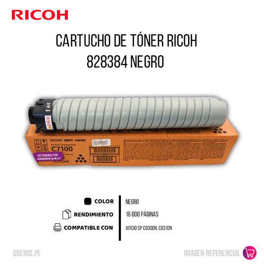 Toner Ricoh 828384 Negro 78K Pág. Pro C7110, C7100 Original