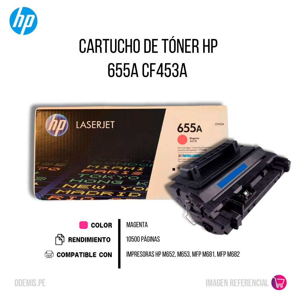 Toner Hp 655A Magenta CF453A 10.5K Pág. M652, M653 Original