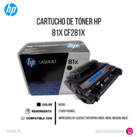 Toner Hp 81X Negro CF281X 25K Pág. LaserJet M630dn Original