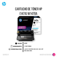 Toner Hp 147A Negro W1470A 10.5K Pág. M634 Original