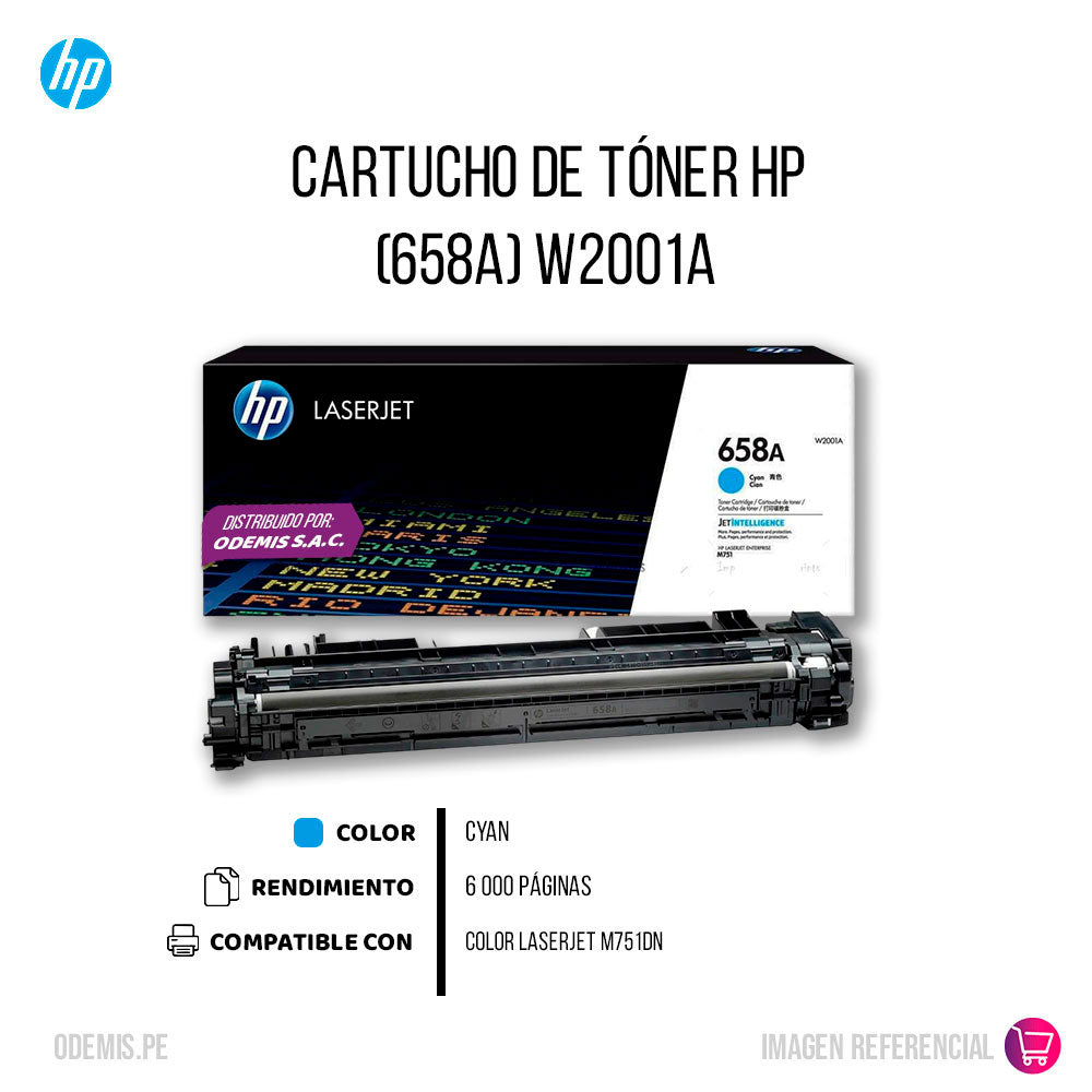 Toner Hp 658A Cian W2001A 6K Pág. LaserJet M751DN Original