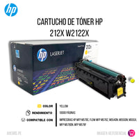 Toner Hp 212X Yellow W2122X 10K Pág. MFP 578, 554DN Original