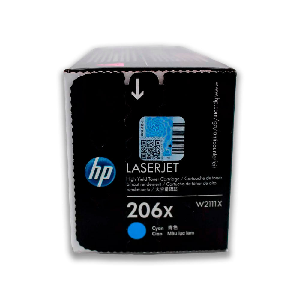 Toner HP 206X Cian W2111X 2.450 Pág. MFP M283 Original