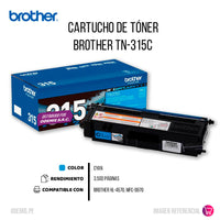 Toner Brother TN-315C Cian 3.5K Pág. HL-4150, 4570 Original