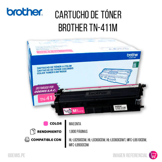 Toner Brother TN-411M Magenta 1.8K Pag HL L8260CDW Original