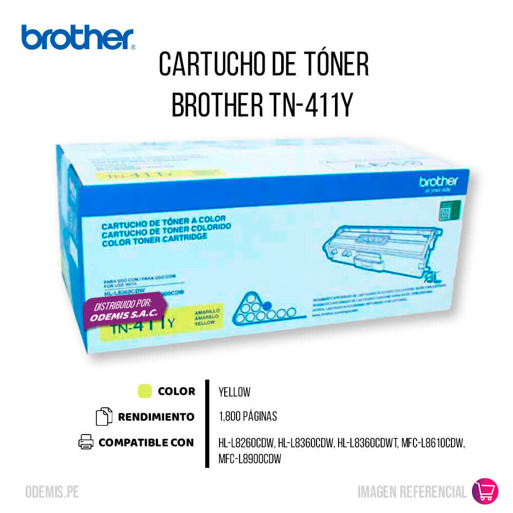 Toner Brother TN-411Y Yellow 1.8K Pag HL L8260CDW Original