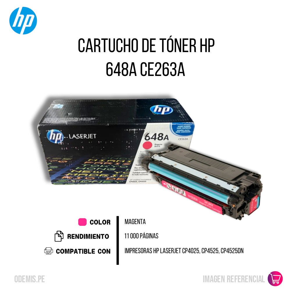 Toner Hp 648A Magenta CE263A 11K Pág. CP4025 Original