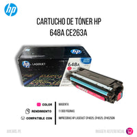 Toner Hp 648A Magenta CE263A 11K Pág. CP4025 Original